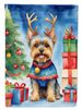 Yorkshire Terrier Yorkie Christmas Reindeer House Flag Large Porch Sleeve Pole Decorative Outside Yard Banner Artwork Wall Hanging, Polyester, House Size, Multicolor_maomaolike.com