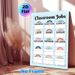 Classroom Jobs Painting Poster, Pastel Boho Rainbow Style Poster, Neatly Organizes Classroom Task Assignments, Ideal For Classroom_maomaolike.com