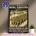 Royal Fusiliers Military Recruitment Painting Poster, Vintage Retro Soldier Marching Scene Poster, Historic Military Artwork Ideal For Home Study_maomaolike.com