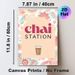 Chai Station Themed Painting Poster, Soft Watercolor Floral Paisley Pattern Poster, Warm Tea-inspired Decor Ideal For Café, Kitchen And Dining Area_maomaolike.com