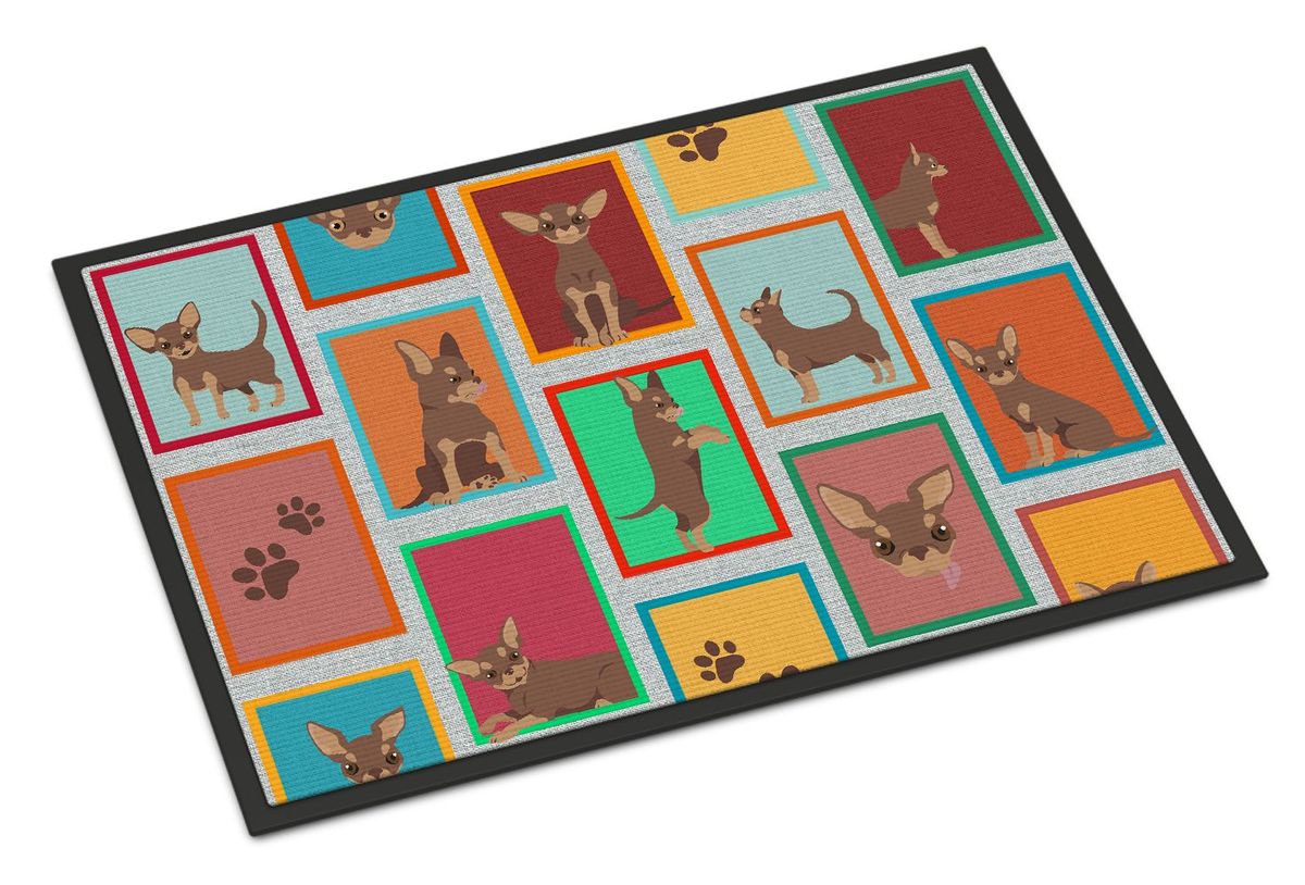 Lots Of Chocolate Chihuahua Doormat Front Door Mat Indoor Outdoor Rugs For Entryway, Non Slip Washable Low Pile, 24H X 36W_maomaolike.com