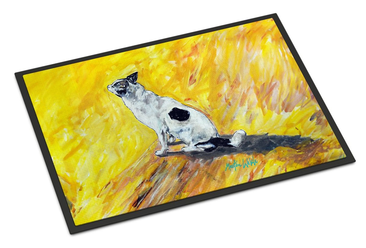 Sleeping In The Sunshine Dog Doormat Front Door Mat Indoor Outdoor Rugs For Entryway, Non Slip Washable Low Pile, 24H X 36W_maomaolike.com