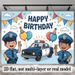 Police Car Birthday Party Banner - 2D Flat Polyester Backdrop, Wall Hanging Photo Props, Police Theme Party Decor_maomaolike.com