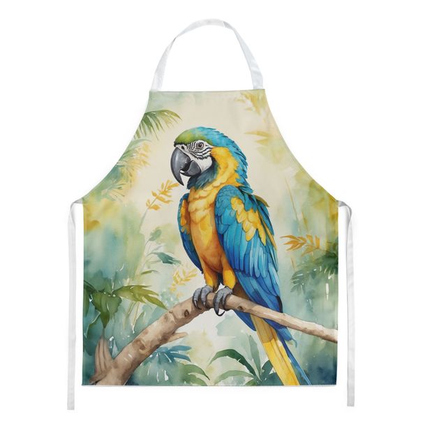 Blue And Gold Macaw Apron Cooking Kitchen Server Baking Crafts Gardening For Adult Women Men, Unisex, Large, Multicolor_maomaolike.com
