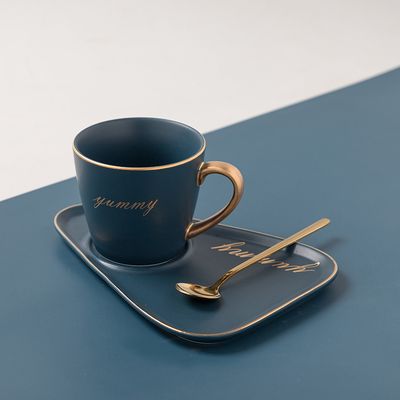Ceramic Coffee Mug Set Nordic Style Tea Cup Tableware Tray Green For Home Office Cafe Stylish Design For Afternoon Tea_maomaolike.com