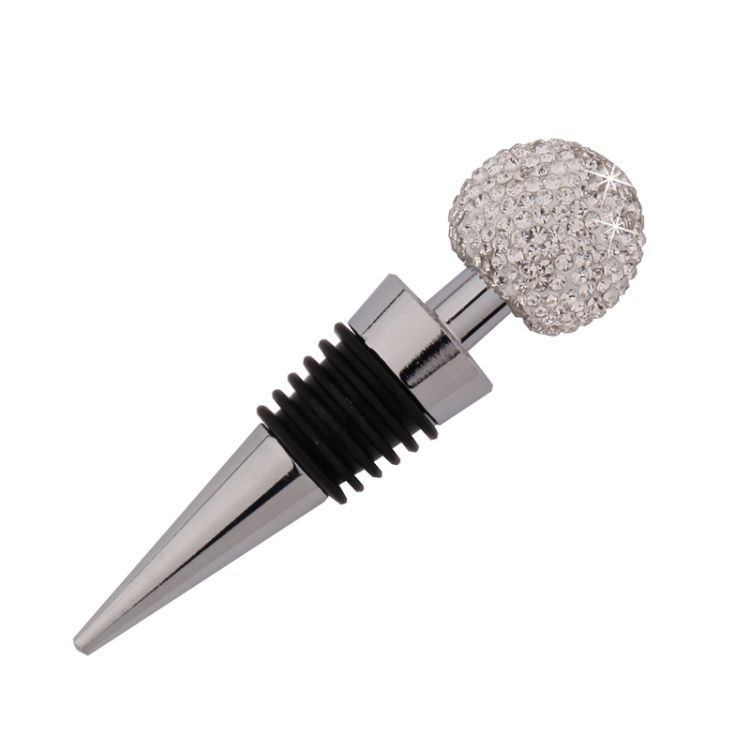 Crystal Ball Red Wine Stopper Metal Sealed Wine Cork_maomaolike.com