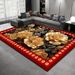 Living Room Rug Large Size Gorgeous Gold Frame Design Bedroom Rug Plush Thickened Machine Washable Thickened Underlay Interior Decorative Rug_maomaolike.com