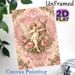 Cupid Themed Painting Poster, Vintage Romantic Floral Poster, Delicate Cupid With Bow Set In Ornate Heart Frame With Pink Roses, Elegant Romantic_maomaolike.com