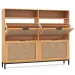 Boho Style Shoe Cabinet Cabinet With 4 Flip Drawers & Open Shelves, Freestanding Shoe Organizer For Entryway_maomaolike.com
