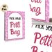 Potli Bag Themed Painting Poster, Pink Floral Patterned Border With Stylish Script Text Poster, Charming Decorative Sign Ideal For Festive Gatherings_maomaolike.com