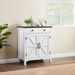 Farmhouse Buffet Cabinet With Drawer And Adjustable Shelf, Rustic White & Honey Brown Storage Cabinet, Barn Door Accent Sideboard For Kitchen, Living Room, Entryway_maomaolike.com