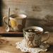 Roughware Coffee Mug Vintage Ceramic Handmade Painted Oatmeal Breakfast Cup_maomaolike.com