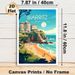 Biarritz France Coastal Painting Poster, Vibrant Retro Travel Style Poster, Scenic Beach With Cliff-top Buildings Design, Ideal For Living Room_maomaolike.com