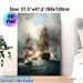 Naval Battle Painting Poster, Dramatic Realistic Vintage Warships Combat Scene Poster, Captivating Historical Nautical Decor For Home Office, Living_maomaolike.com