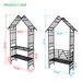 Metal Garden Arch With Bench Turned Into Flower Stand W58.07*H97.24 Climbing Plants Support Rose Arch Outdoor Black_maomaolike.com