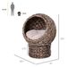 PawHut Handwoven Elevated Cat Bed With Soft Cushion & Cat Egg Chair Shape, Cat Basket Bed Kitty House With Stand, Raised Wicker Cat Bed For Indoor Cats, 23.5" H, Gray_maomaolike.com