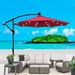 10 Ft Outdoor Patio Umbrella Solar Powered LED Lighted Sun Shade Market Waterproof 8 Ribs Umbrella With Crank And Cross Base For Garden Deck Backyard Pool Shade Outside Deck Swimming Pool_maomaolike.com
