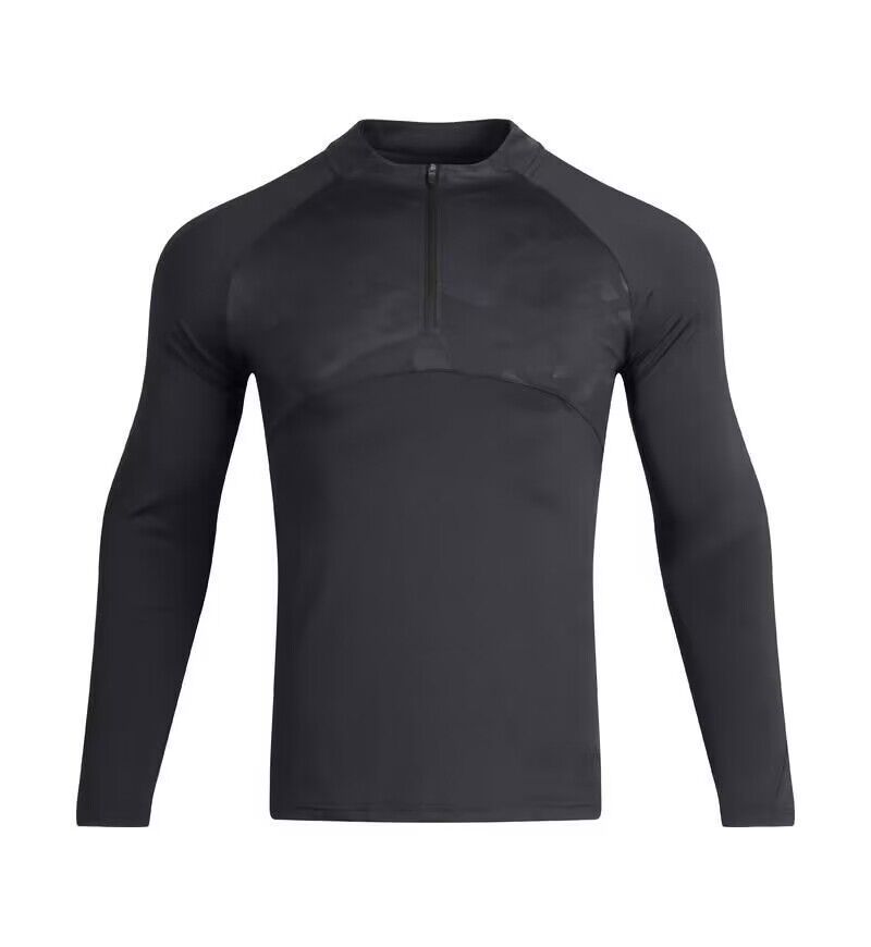 Men's Clothing Long-Sleeved T-Shirt Men's Sports Outdoor Tops Quick-Drying Breathable Running Fitness Training Suit Half-Zip Stand Collar_maomaolike.com