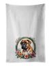 Dogue De Bordeaux And Flowers Kitchen Towel Set Of 2 White Dish Towels Decorative Bathroom Hand Towel For Hand, Face, Hair, Yoga, Tea, Dishcloth, 19 X 28", White_maomaolike.com
