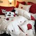 Cartoon Style Bear 100S Long-staple Cotton Four-piece Set Cute Dog Embroidery Duvet Cover Bed Sheet All-cotton Bedding_maomaolike.com