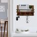 Wall-mounted wooden key rack entrance living room porch decoration rack double key hook sundries storage rack_maomaolike.com