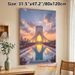 Azadi Tower Sunset Painting Poster, Warm-toned Urban Scenic Reflection Poster, Peaceful Cityscape Artwork Suitable For Living Room, Office Wall Decor_maomaolike.com
