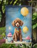 Chocolate Toy Poodle Happy Birthday Garden Flag Mailbox Flag Decorative Yard Flag Banner Outside Patio Artwork Yard Flower Beds, Garden Size, Multicolor_maomaolike.com