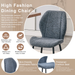 4-pack Of Modern Minimalist Dining Chairs In Smog Blue Fabric, Featuring Spacious And Comfortable Cushions.Black Metal Legs And Adjustable Feet, Suitable For Dining Room, Study & Office ,etc._maomaolike.com