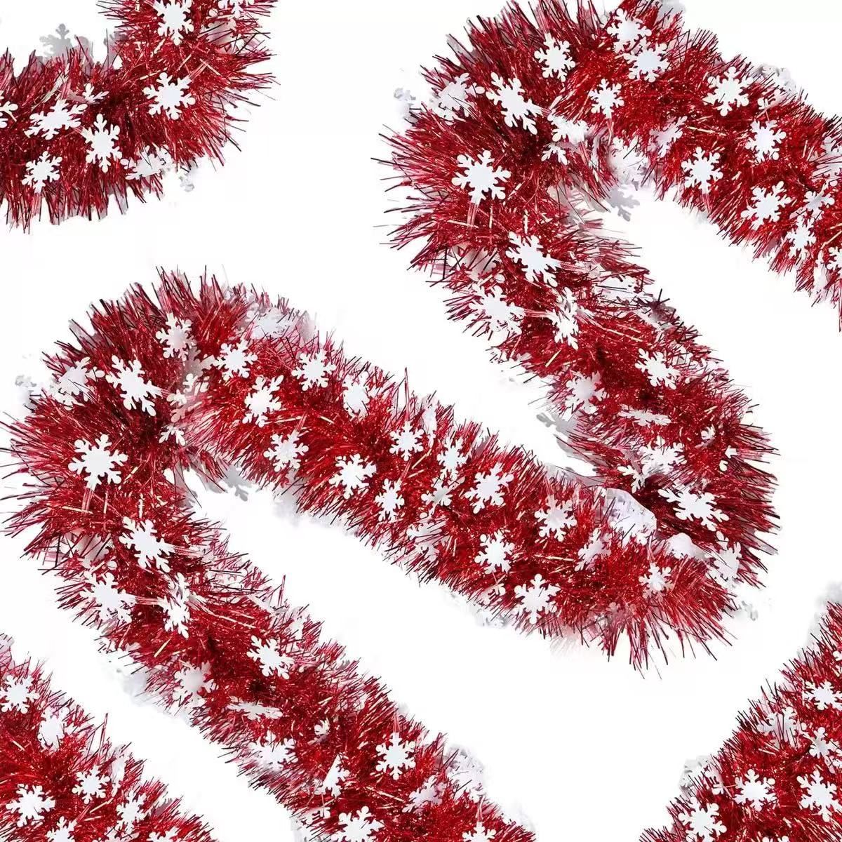 Christmas Decorative Frilly Strips, Snowflake And Six-pointed Star Shaped Home Decorations, Thickened And Dense Frilly Strips_maomaolike.com
