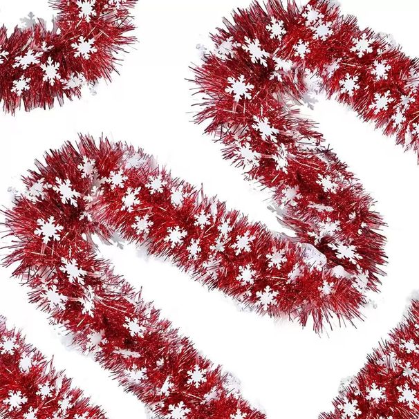 Christmas Decorative Frilly Strips, Snowflake And Six-pointed Star Shaped Home Decorations, Thickened And Dense Frilly Strips_maomaolike.com