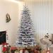 7.5ft Snow Flocked Artificial Christmas Tree, Pre-Lit Christmas Tree With 500 LED Lights And 1264 Branch Tips, Green_maomaolike.com