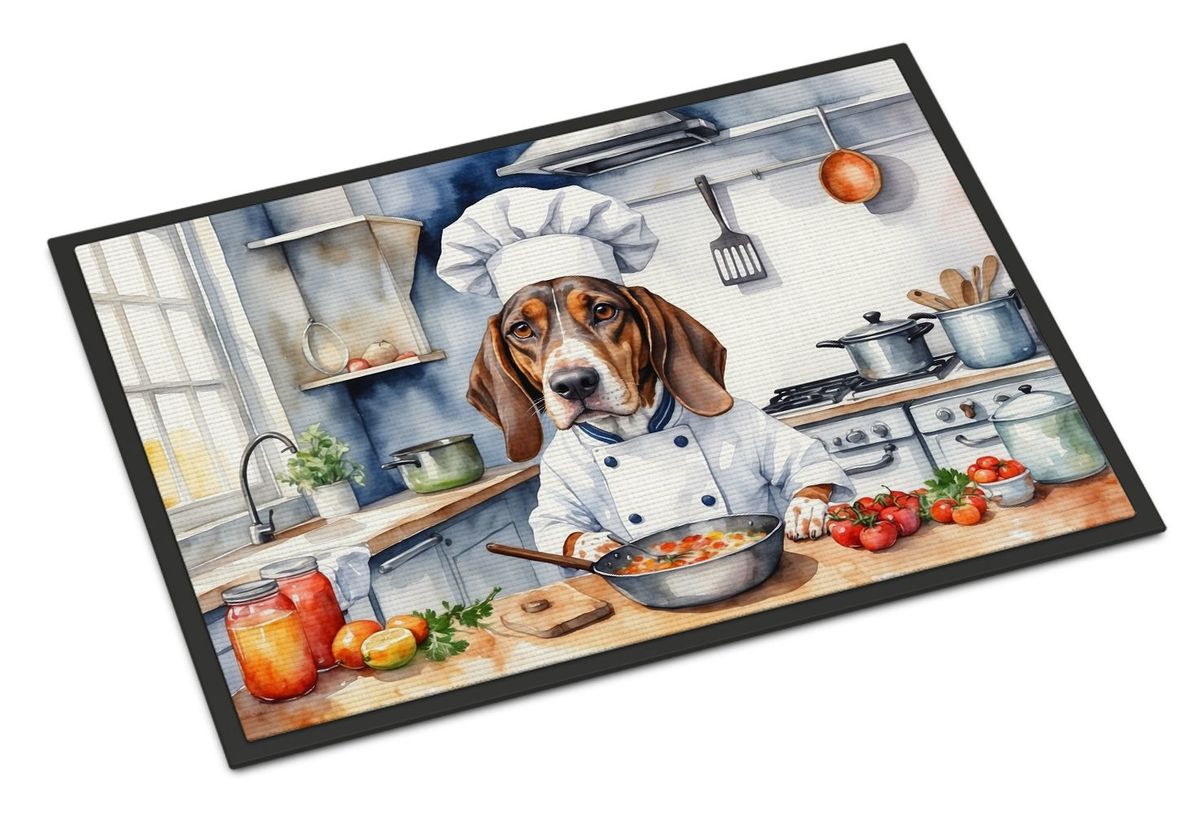 American English Coonhound The Chef Doormat Front Door Mat Indoor Outdoor Rugs For Entryway, Non Slip Washable Low Pile, 24H X 36W_maomaolike.com