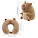 Portable Kawaii Capybara U-shaped 2 In 1 Travel Neck Support Cute Plush Throw Pillow Office Chair Cushions_maomaolike.com
