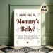 Baby Shower Game Painting Poster, Warm-toned Text & Footprint Design Poster, Interactive Belly-guessing Game Ideal For Baby Shower Gatherings_maomaolike.com