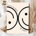 Inspirational Quote Painting Poster, Minimalist Black & White Abstract Interlaced Smiley Face Poster, Uplifting Positive Message Decor Ideal For_maomaolike.com