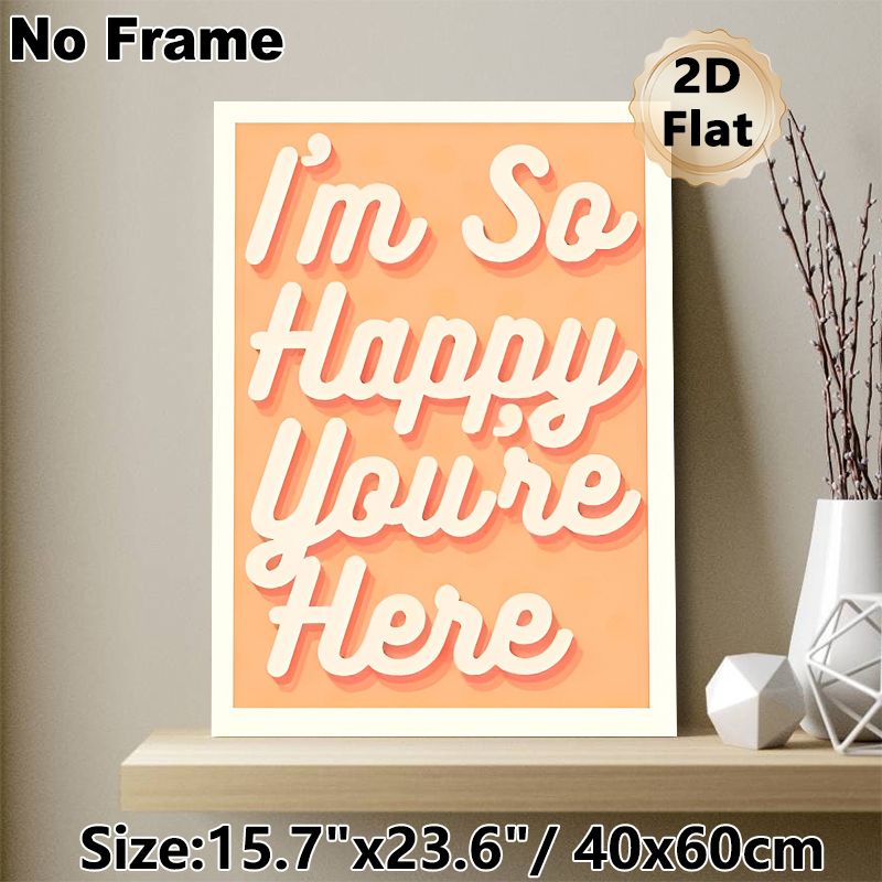Warm Welcome Quote Painting Poster, Soft Peach-toned Retro Typographic Poster, Uplifting Heartfelt Message, Ideal For Living Room, Entryway And Cozy_maomaolike.com
