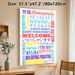 Multilingual Welcome Painting Poster, Vibrant Colorful Typographic Poster, Inclusive Warm Design Ideal For Entryway, Office And Community Areas_maomaolike.com