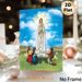 Our Lady Of Fatima Religious Painting Poster, Serene Realistic Sacred Scene Poster, Calming Spiritual Artwork With Praying Figures, Ideal For Home Or_maomaolike.com