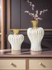 Striped Color Block Ceramic Vase For Elegant Floral Arrangements, Ideal For Entryway, Living Room & Balcony Decor, Versatile Home Accent_maomaolike.com