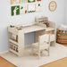 Kids Art Table And Chair Set With Detachable Paper Roll Holder And Cabinet_maomaolike.com
