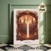 Magic Sword & Vintage Castle Painting Poster, Warm-toned Whimsical Fantasy Scene Poster, Enchanting Mystical Decor For Bedroom, Study And_maomaolike.com