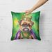 Brussels Griffon King Of Mardi Gras Throw Pillow Machine Washable, Indoor Outdoor Decorative Pillow For Couch, Bed Or Patio, 18Hx18W_maomaolike.com