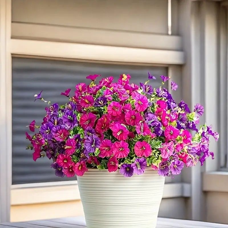 8 Bright Artificial Flowers That Do Not Fade Are Suitable For Indoor And Outdoor Decoration, Spring And Summer Decoration, Wedding And Home Decoration, And Do Not Include Containers_maomaolike.com