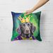 Flat-Coated Retriever King Of Mardi Gras Throw Pillow Machine Washable, Indoor Outdoor Decorative Pillow For Couch, Bed Or Patio, 18Hx18W_maomaolike.com