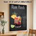 Rum Punch Cocktail Painting Poster, Vibrant Chalkboard-style Drink Recipe Poster, Informative Cocktail Art Ideal For Bar, Dining Room Or Home Bar_maomaolike.com