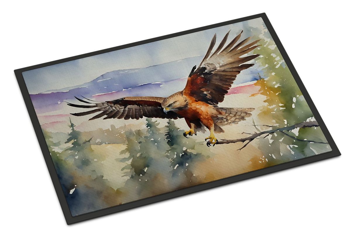 Hawk Doormat Front Door Mat Indoor Outdoor Rugs For Entryway, Non Slip Washable Low Pile, 24H X 36W_maomaolike.com