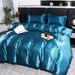 New Comfortable Skin-friendly Solid Color Four-Piece Set Tencel Duvet Cover Bed Sheet Pillowcase Ice Silk Cool_maomaolike.com
