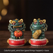 Pair Of Lucky Stone Lions Healing Energy Good Things Happen Creative Crafts Ornaments Company Personal Souvenirs_maomaolike.com