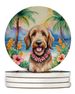Otterhound Luau Large Sandstone Coasters Pack Of 4 Absorbent Round Coasters Decor Gifts For Men Or Women, 4 In, Multicolor_maomaolike.com