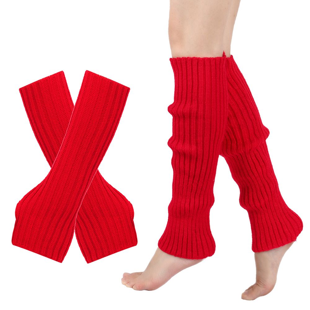 Unisex Glove leg set Knitted wool gloves warm leg warmers Boot sets fluorescent color stocking socks_maomaolike.com
